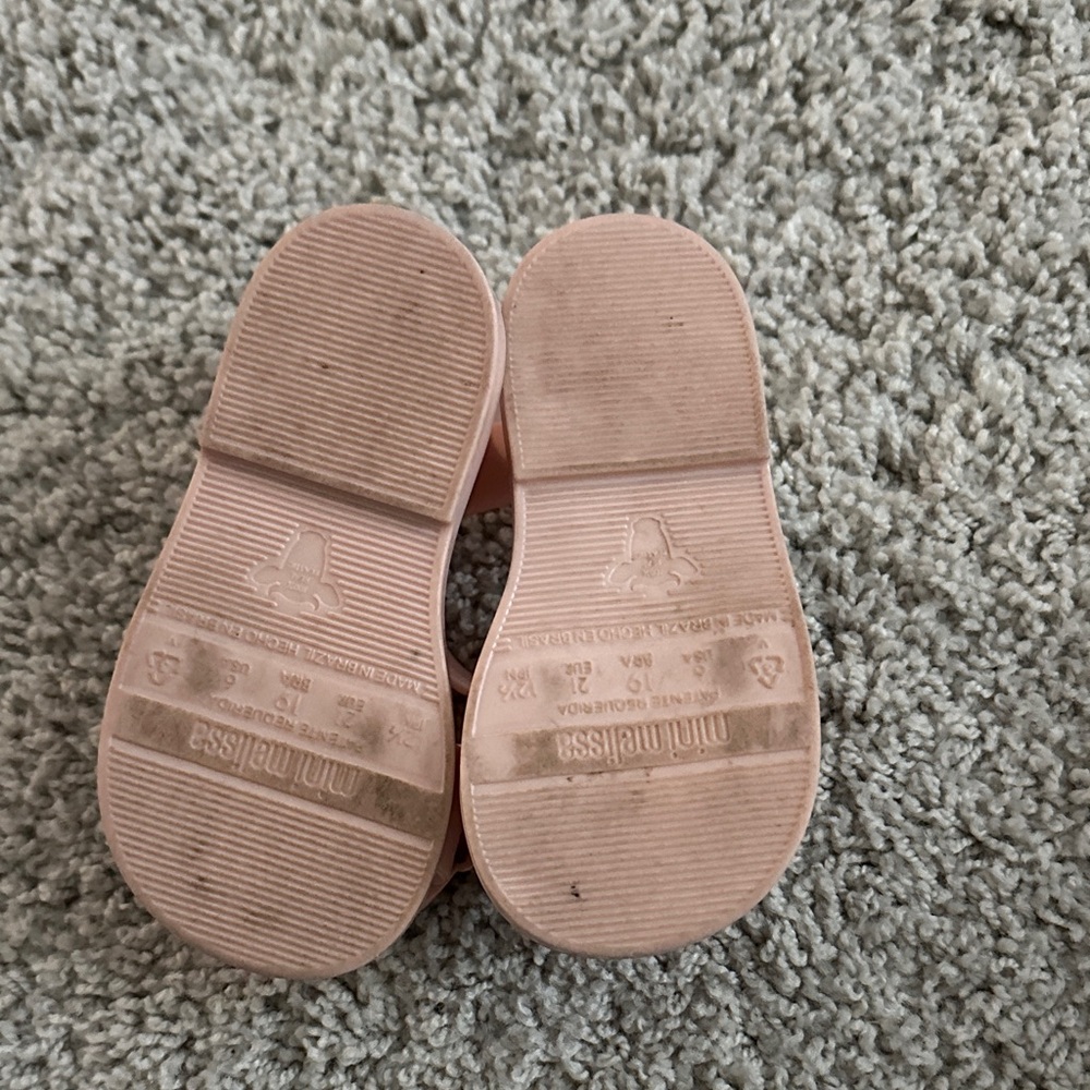 Mini Melissa Pink and Cream Kids Sandals - Picture 4 of 5
